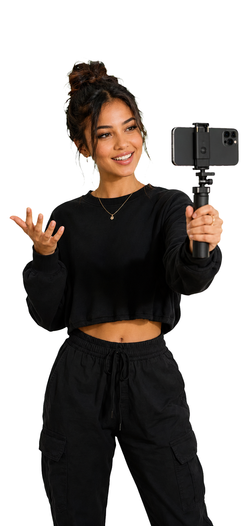Food-Creatorin filmt mit ihrem Smartphone